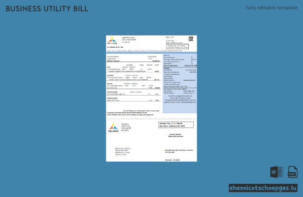Beispielrechnung für ein Unternehmen der Tennessee MLGW (Massachusetts Local Government Waterways) – Vorschau